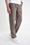 Oversize Fit Side Pocket Elastic Waist Khaki Linen Trousers P 1216 - 3