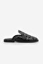 Women's Genuine Leather Closed-Front Studded Blunt Toe Sabo Daily Slippers Tavire Black - 3