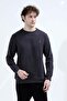 Men's Crew Neck Embroidered Sweatshirt Anthracite - 26K 6138 - 3