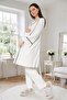 New Season Ecru Double-Breasted Collar Short Sleeve Summer Special Design Maternity Pajama Set - 8