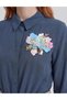 Sequin Embroidered Modal Tunic Dark Navy Blue - 3