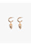 Steel Mixed Material Dangle Hoop Seashell Earrings - 2
