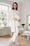 New Season Ecru Double-Breasted Collar Short Sleeve Summer Special Design Maternity Pajama Set