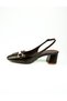 16030 Brown Low Heeled Evening Dress Women's Shoes - 3