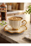 Vintage Royal Series - Pearl White & Gold Leaf 6-Person Coffee Set