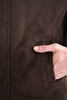 Men's Comfort Fit Suede Look Brown Coat with Side Pockets Mt 180 - 8