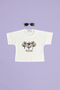 Floral Embroidered Girls' Crop T-Shirt - 3