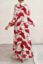 Women's Patterned Viscose Maxi Dress - 2