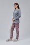Women's Cotton Pajama Set Long Sleeve Plaid Bottom Comfortable Home Wear Winter Pajamas - 6