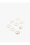 Stone Detailed Starry 8-Piece Ring Set - 3