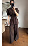 Brown Balloon Sleeve Waist-Sitting Suit - 1704 - 5