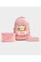Rlx-1940 Set of 3 Children's Primary School Lunch Box Bag with Pen Holder Lunch Box Bag S Backpack Pink