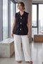 Women's Plus Size Stone Detailed Vest with Waist Tie Detail, Black - 3