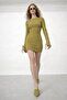 Backless Seersucker Mini Dress with Tie Detail - 5