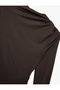 Slim Fit Lightweight Stand Collar Drape Detail Long Sleeve Bodysuit - 5