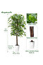 180cm Triple Trunk Artificial Ficus Tree Fake Tree for Indoor Home Office Decor - 4