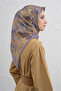 Sura Pure Silk Scarf 9433 - 51 Lilac Mixed Pattern - 3