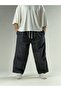 Black Men's Baggy Pants with Knee Detail Coc3134