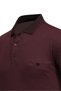 Men's Polo Collar Pocket Buttoned Short Sleeve Cotton Claret Red T-Shirt Classic Fit - 5307 - 5