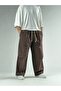 Knee Detailed Brown Men's Baggy Trousers Coc3132 - 2