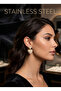 Gold Color Zircon Stone Heart Model Earrings - 2