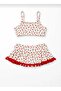 Girl's Cherry Patterned Bikini Set – Swimsuit Top and Bottom Set with Ruffled Skirt - 4