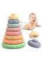 8-Piece Soft Silicone Stacking Blocks,Baby Teether & Sensory Montessori Toy for Babies
