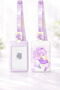 Kawai Purple Girl Anime Yoyo Drawstring Name Badge Neck Strap Id Card Holder Student School Card Holder