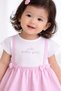 Infant Girls Purple Stripe Suspender Dress with Bow Details - 3