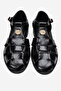 Women's Ankle Strap Sandals Real Leather Zy 4168 Black - 5
