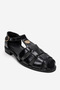 Women's Ankle Strap Sandals Real Leather Zy 4168 Black - 3