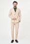 Straight Slim Fit Mono Collar Metal Buttoned Men's Suit Beige - 45464.26Y - 3