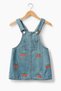 Girl's Denim Salopet Dress – Cherry Embroidered Strap Jean Dress |   Stylish & Cute Summer Model 1504 - 2