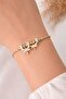 Gold Butterfly Charm Zircon Stone Steel Bracelet