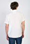 Men's Collar Embroidered Short Sleeve Shirt - White - 5