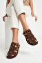 Women's Buckle-Strapped Knitted Band Casual Slippers Comfortable Sole Stylish Summer Flat Sole Comfortable Slippers - 2