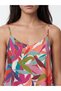 Lcwaikiki Classic Mixed V-Neck Rope Strap A-Line Dress - 2