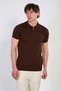 Men's Half-Zip Polo Collar Knitwear T-Shirt - Brown - 2