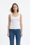 White Thick Strap Square Neck Tank Top 344 - 2