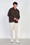 Men's long sleeve muslin shirt - coffee - 4