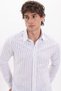 Men's Slim Fit Slim Fit Long Sleeve 100% Cotton Linen Texture Striped Shirt - 5