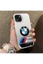 iPhone 13 Compatible Silicone Edge Hard Back Anti-Fall Phone Case Bmw Patterned
