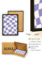 Black Wooden Framed Retro Checkered Painting - Lavender Cream Tones |   Huhu2805 - Single Table Black Frame - 3