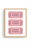 Natural Wood Framed Retro Painting - Good Times Text Design |   Huhu2296 - Single Table Natural Wood Frame - 2