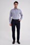 Men's Comfort Fit Rarat Kalıp Navy Blue Shirt Gk 751 - 2