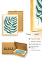 Natural Wood Framed Retro Tropical Leaf Painting - Green Botanical Pattern |   Huhu2404 - 3
