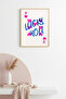 Natural Wood Framed Retro Painting - Love Message with Heart Pattern |   Huhu2243 - Single Table Natural Wood Frame