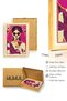 Natural Wood Framed Retro Pop Art Women's Portrait Painting - Magenta Tones |   Huhu2094 - Single Table Natural Wood Frame - 3