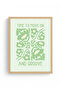 Natural Wooden Framed Retro Botanical Painting - Floral Pattern |   Huhu2550 - Single Table Natural Wood Frame - 2