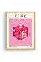 Natural Wood Framed Retro Dice Table - Vibrant Colors |   Huhu2424 - 2